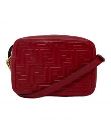 FENDI（フェンディ）の古着「ズッカ キャム レザー ショルダーバッグ」｜レッド
