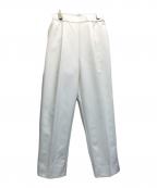 YORIヨリ）の古着「センタープレステーパードパンツ」｜ホワイト