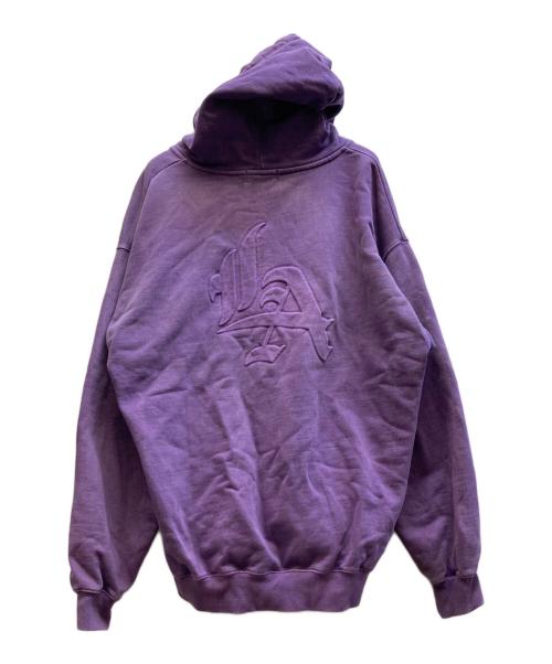 X-LARGE（エクストララージ）X-LARGE (エクストララージ) PIGMENT DYED EMBOSS LOGO ZIP HOODED SWEAT パープル サイズ:Ⅿの古着・服飾アイテム