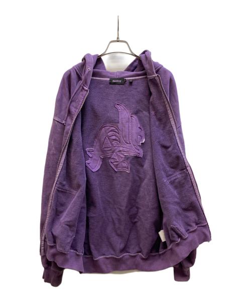 X-LARGE（エクストララージ）X-LARGE (エクストララージ) PIGMENT DYED EMBOSS LOGO ZIP HOODED SWEAT パープル サイズ:Ⅿの古着・服飾アイテム
