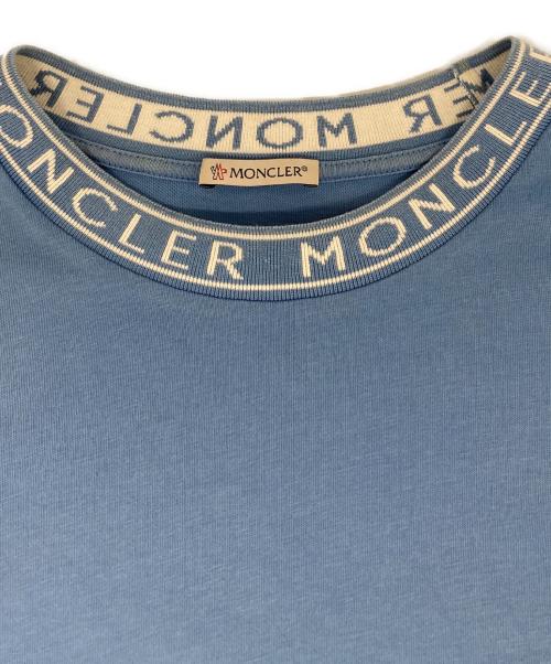 MONCLER（モンクレール）MONCLER (モンクレール) ネックロゴ刺繍Tシャツ ブルー サイズ:Mの古着・服飾アイテム