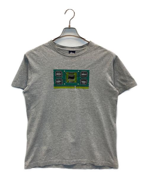 stussy（ステューシー）stussy (ステューシー) 90‘sプリントTシャツ グレー サイズ:Mの古着・服飾アイテム