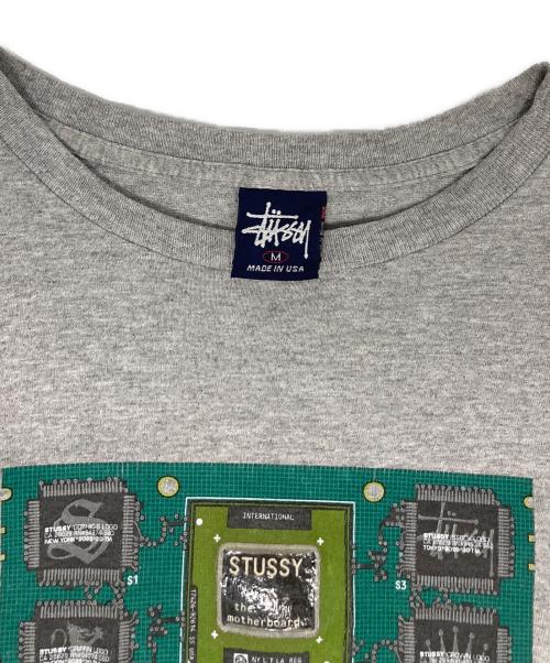 stussy（ステューシー）stussy (ステューシー) 90‘sプリントTシャツ グレー サイズ:Mの古着・服飾アイテム