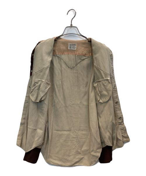 LAS VEGAS（ラスベガス）LAS VEGAS (ラスベガス) レーヨン刺繍ウエスタンシャツ ベージュ サイズ:Sの古着・服飾アイテム