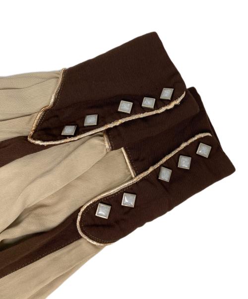 LAS VEGAS（ラスベガス）LAS VEGAS (ラスベガス) レーヨン刺繍ウエスタンシャツ ベージュ サイズ:Sの古着・服飾アイテム