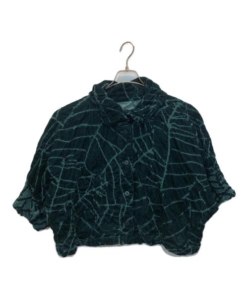 me ISSEY MIYAKE（ミーイッセイ ミヤケ）me ISSEY MIYAKE (ミーイッセイ ミヤケ) ベロアシャツ グリーン サイズ:-の古着・服飾アイテム