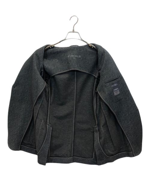 CIRCOLO 1901（チルコロ1901）Circolo 1901 (チルコロ1901) ヘリンボーンスウェット地テーラードジャケット グレー サイズ:46の古着・服飾アイテム