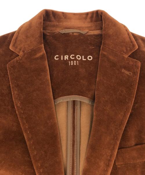 CIRCOLO 1901（チルコロ1901）Circolo 1901 (チルコロ1901) ベロアテーラードジャケット ブラウン サイズ:46の古着・服飾アイテム