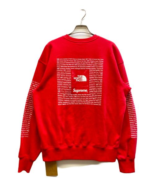 THE NORTH FACE（ザ ノース フェイス）THE NORTH FACE (ザ ノース フェイス) Supreme (シュプリーム) GRAPHIC CREWNECK SWEATSHIRT レッド サイズ:S/P 未使用品の古着・服飾アイテム