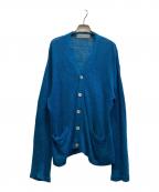 COMME des GARCONS HOMMEコムデギャルソン オム）の古着「リネンVネックカーディガン」｜ブルー