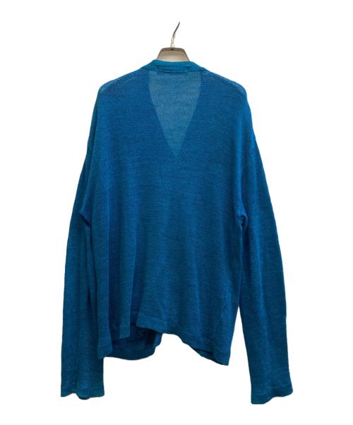 COMME des GARCONS HOMME（コムデギャルソン オム）COMME des GARCONS HOMME (コムデギャルソン オム) リネンVネックカーディガン ブルー サイズ:-の古着・服飾アイテム
