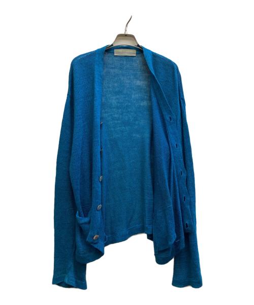 COMME des GARCONS HOMME（コムデギャルソン オム）COMME des GARCONS HOMME (コムデギャルソン オム) リネンVネックカーディガン ブルー サイズ:-の古着・服飾アイテム