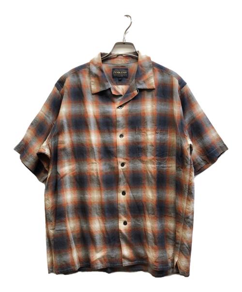 PENDLETON（ペンドルトン）PENDLETON (ペンドルトン) オンブレチェックオープンカラーシャツ ブラウン サイズ:Lの古着・服飾アイテム