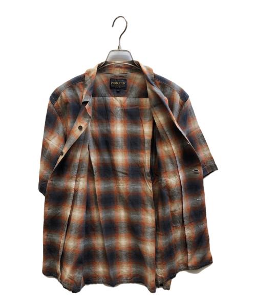 PENDLETON（ペンドルトン）PENDLETON (ペンドルトン) オンブレチェックオープンカラーシャツ ブラウン サイズ:Lの古着・服飾アイテム