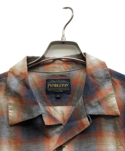 PENDLETON（ペンドルトン）PENDLETON (ペンドルトン) オンブレチェックオープンカラーシャツ ブラウン サイズ:Lの古着・服飾アイテム