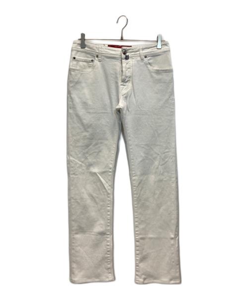 JACOB COHEN（ヤコブコーエン）JACOB COHEN (ヤコブコーエン) ハラコパッチデニムパンツ ホワイト サイズ:78.5cm （W31）の古着・服飾アイテム