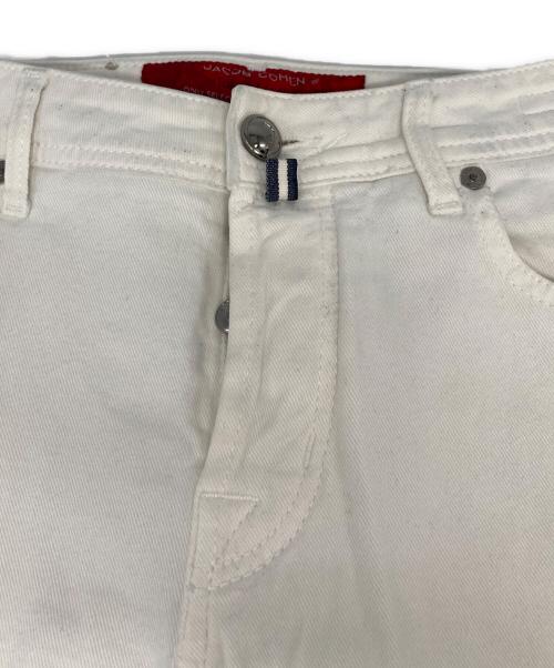 JACOB COHEN（ヤコブコーエン）JACOB COHEN (ヤコブコーエン) ハラコパッチデニムパンツ ホワイト サイズ:78.5cm （W31）の古着・服飾アイテム