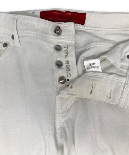 JACOB COHEN（ヤコブコーエン）JACOB COHEN (ヤコブコーエン) ハラコパッチデニムパンツ ホワイト サイズ:78.5cm （W31）の古着・服飾アイテム