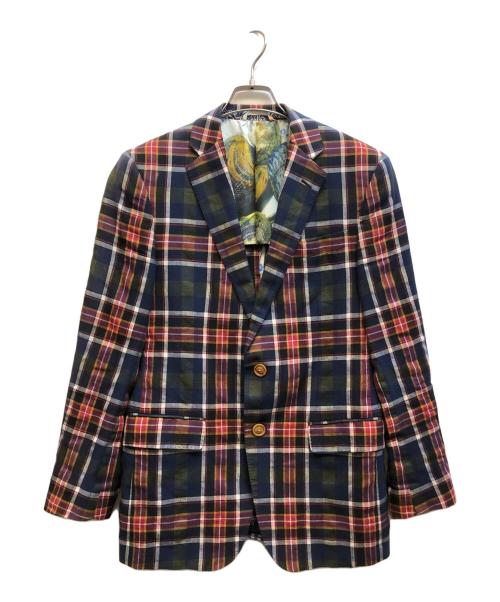 ETRO（エトロ）ETRO (エトロ) チェックリネンコットンチェックテーラードジャケット マルチカラー サイズ:48の古着・服飾アイテム