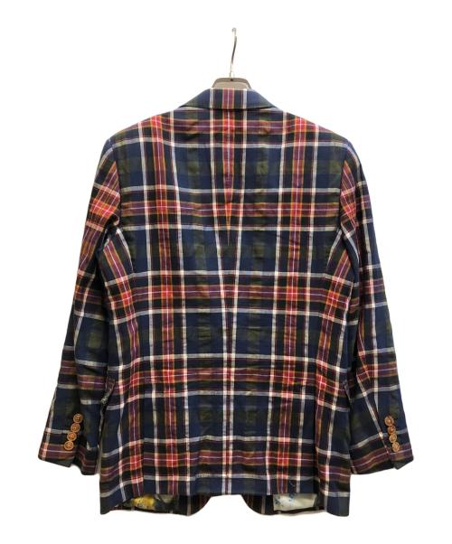 ETRO（エトロ）ETRO (エトロ) チェックリネンコットンチェックテーラードジャケット マルチカラー サイズ:48の古着・服飾アイテム