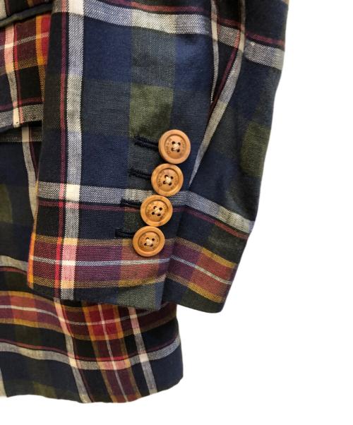 ETRO（エトロ）ETRO (エトロ) チェックリネンコットンチェックテーラードジャケット マルチカラー サイズ:48の古着・服飾アイテム