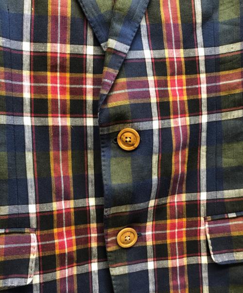 ETRO（エトロ）ETRO (エトロ) チェックリネンコットンチェックテーラードジャケット マルチカラー サイズ:48の古着・服飾アイテム