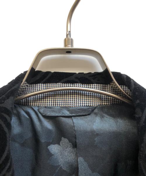 ETRO（エトロ）ETRO (エトロ) ペイズリー柄ベロアテーラードジャケット ブラック サイズ:48の古着・服飾アイテム