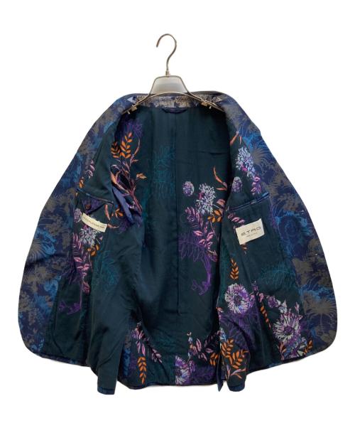 ETRO（エトロ）ETRO (エトロ) 総柄テーラードジャケット ブルー サイズ:46の古着・服飾アイテム