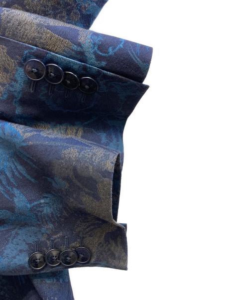 ETRO（エトロ）ETRO (エトロ) 総柄テーラードジャケット ブルー サイズ:46の古着・服飾アイテム
