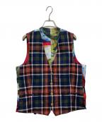 ETROエトロ）の古着「チェックベスト」｜ネイビー