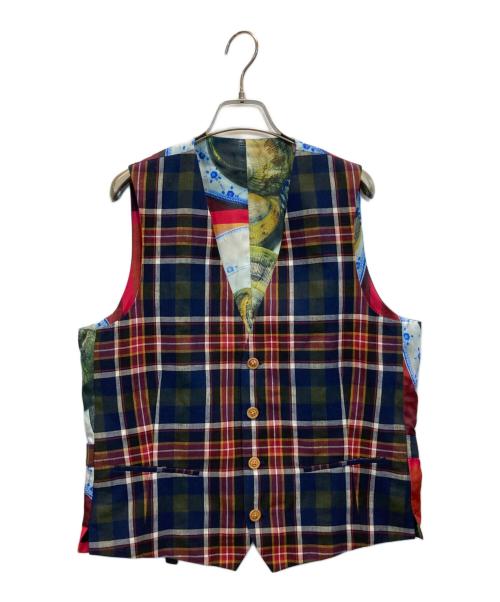 ETRO（エトロ）ETRO (エトロ) チェックベスト ネイビー サイズ:48の古着・服飾アイテム