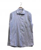 SEEKER GROOVEシーカーグルーブ）の古着「コットンリネンストライプシャツ」｜ブルー