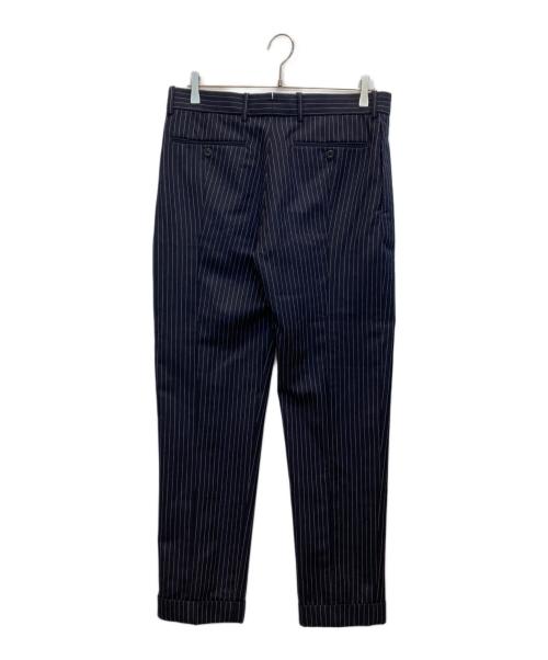 ALEXANDER McQUEEN（アレキサンダーマックイーン）ALEXANDER McQUEEN (アレキサンダーマックイーン) ストライプスラックス ネイビー サイズ:48の古着・服飾アイテム