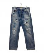 GIVENCHYジバンシィ）の古着「ダメージ加工デニムパンツ」｜ブルー