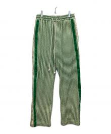 song for the mute（ソングフォーザミュート）の古着「サイドラインニットパンツ」｜グリーン