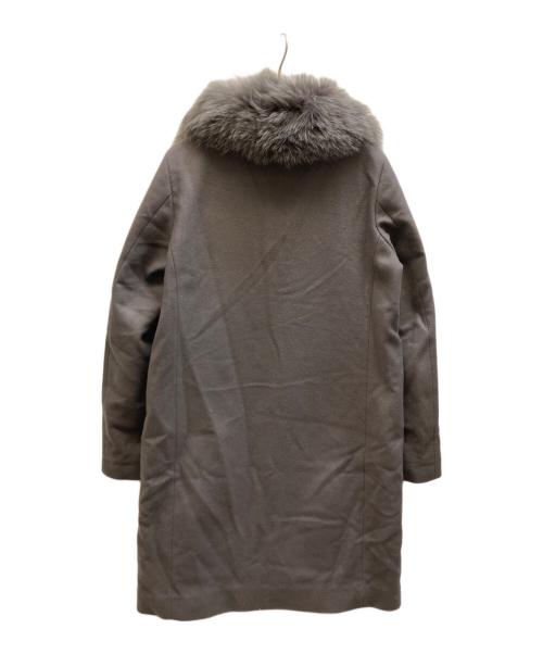 HERNO（ヘルノ）HERNO (ヘルノ) ホワイトフォックスウールジップコート グレー サイズ:44の古着・服飾アイテム