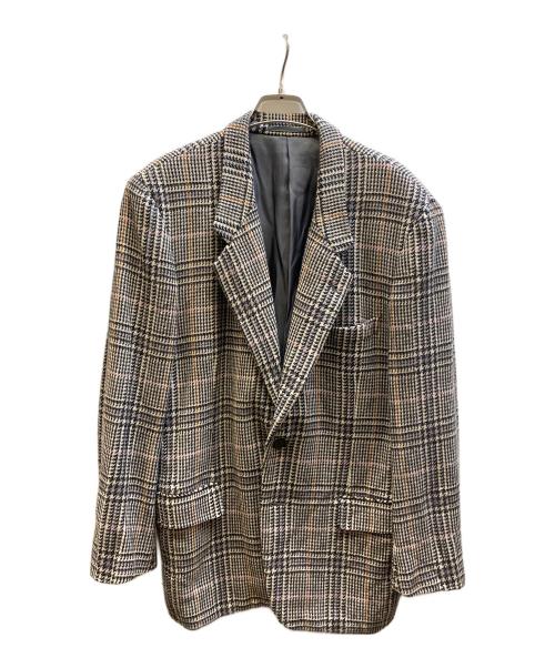 Christian Dior MONSIEUR（クリスチャンディオールムッシュ）Christian Dior MONSIEUR (クリスチャンディオールムッシュ) ウールチェックテーラードジャケット グレー サイズ:Lの古着・服飾アイテム