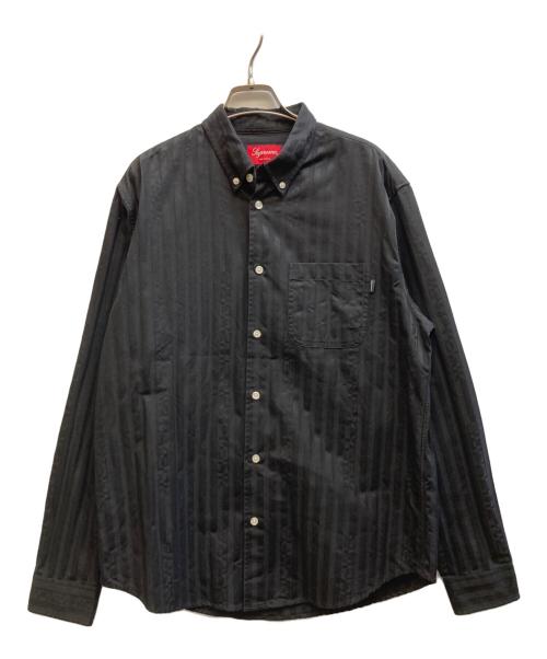 SUPREME（シュプリーム）Supreme (シュプリーム) Jacquard Stripe Twill Shirt ブラック サイズ:Ⅿの古着・服飾アイテム