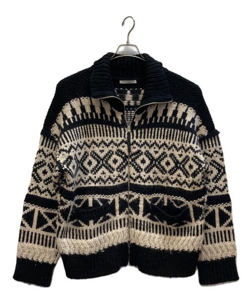 BEAUTY&YOUTH（ビューティーアンドユース）BEAUTY&YOUTH (ビューティーアンドユース) アルパカブレンドカウチン カーディガン ベージュ×ブラック サイズ:Freeの古着・服飾アイテム