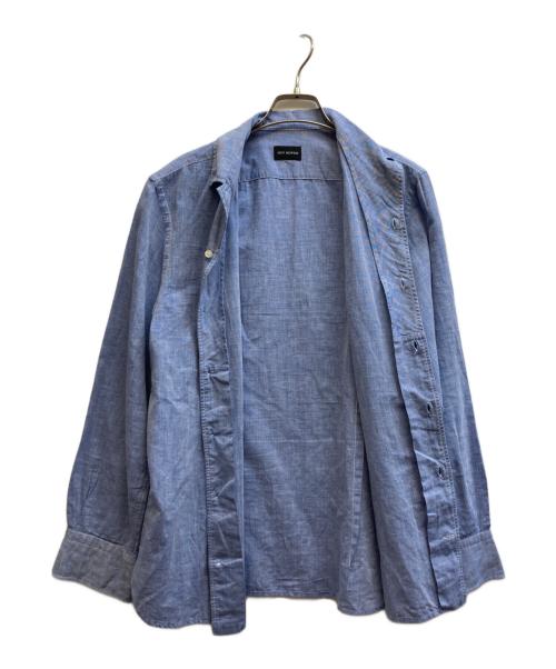 GUY ROVER（ギローバー）GUY ROVER (ギローバー) リネン混長袖シャツ ブルー サイズ:Ⅿの古着・服飾アイテム