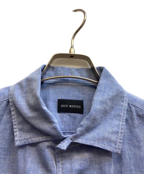 GUY ROVER（ギローバー）GUY ROVER (ギローバー) リネン混長袖シャツ ブルー サイズ:Ⅿの古着・服飾アイテム
