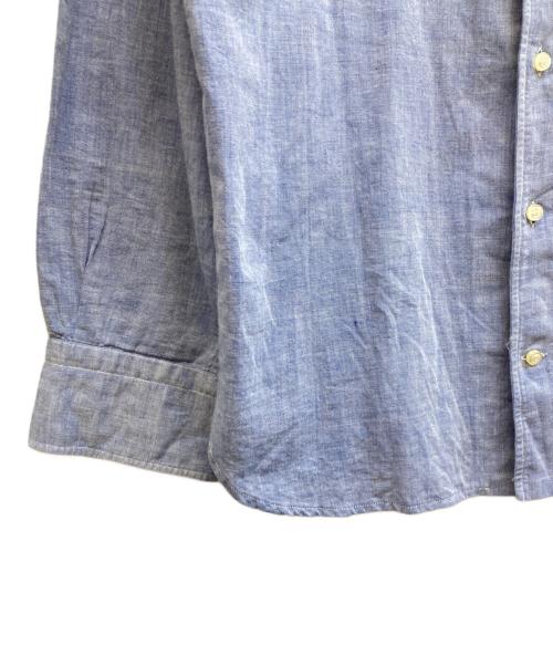 GUY ROVER（ギローバー）GUY ROVER (ギローバー) リネン混長袖シャツ ブルー サイズ:Ⅿの古着・服飾アイテム