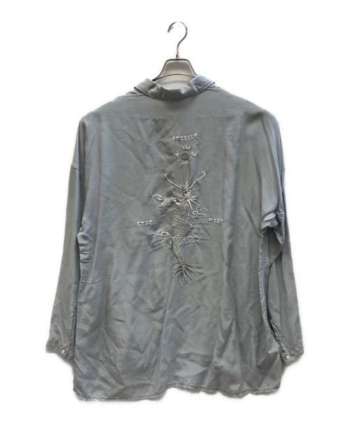 ANCELLM（アンセルム）ANCELLM (アンセルム) AGING EMBROIDERY SHIRT ブルー サイズ:2の古着・服飾アイテム