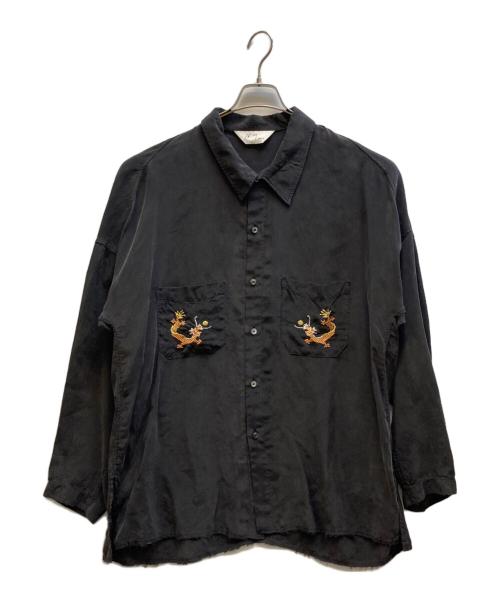 ANCELLM（アンセルム）ANCELLM (アンセルム) AGING EMBROIDERY SHIRT ブラック サイズ:2の古着・服飾アイテム