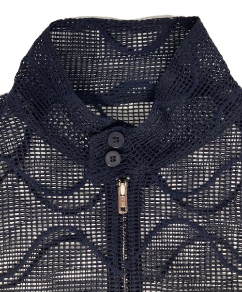 UNUSED（アンユーズド）UNUSED (アンユーズド) Gourd pattern mesh dog ear jacket ネイビー サイズ:3の古着・服飾アイテム