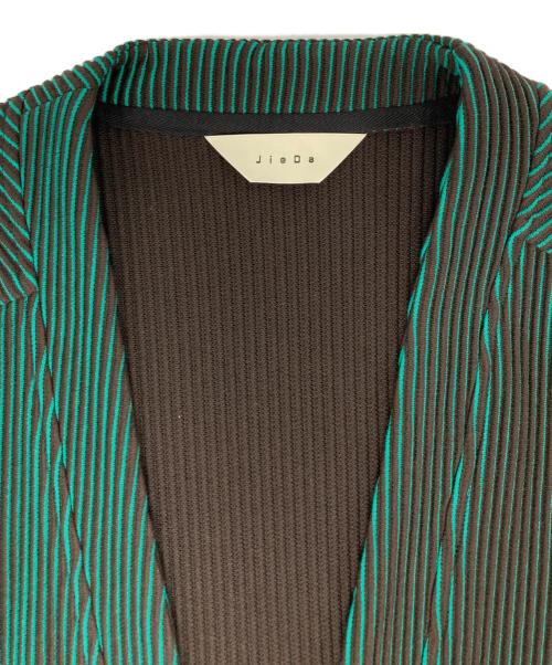 jieda（ジエダ）jieda (ジエダ) RIPPLE CARDIGAN グレー×グリーン サイズ:2の古着・服飾アイテム