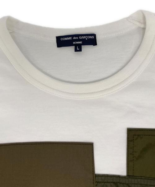 COMME des GARCONS HOMME（コムデギャルソン オム）COMME des GARCONS HOMME (コムデギャルソン オム) 多素材パッチワークTシャツ ホワイト サイズ:Lの古着・服飾アイテム