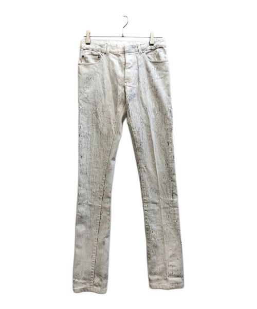 BALENCIAGA（バレンシアガ）BALENCIAGA (バレンシアガ) 鱗模様転写プリントデニムパンツ ホワイト サイズ:28の古着・服飾アイテム