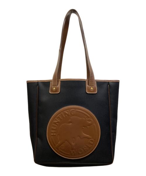HUNTING WORLD（ハンティングワールド）HUNTING WORLD (ハンティングワールド) トートバッグ ブラック×ブラウンの古着・服飾アイテム