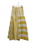 ISSEY MIYAKEイッセイミヤケ）の古着「変形プリーツスカート」｜イエロー